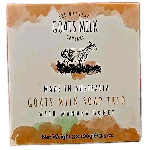 The Natural Goats Milk Company Soap Bar 3 Pack with Manuka Honey New In Box