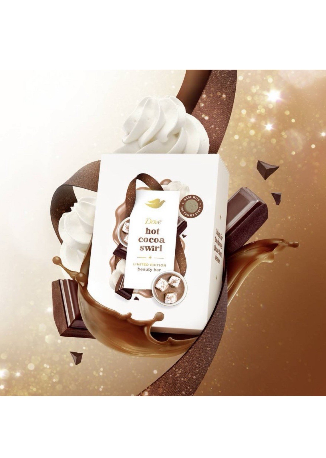 Dove Holiday Treat Limited Edition Hot Cocoa Swirl – SINGLE SOAP BAR 3.75 oz