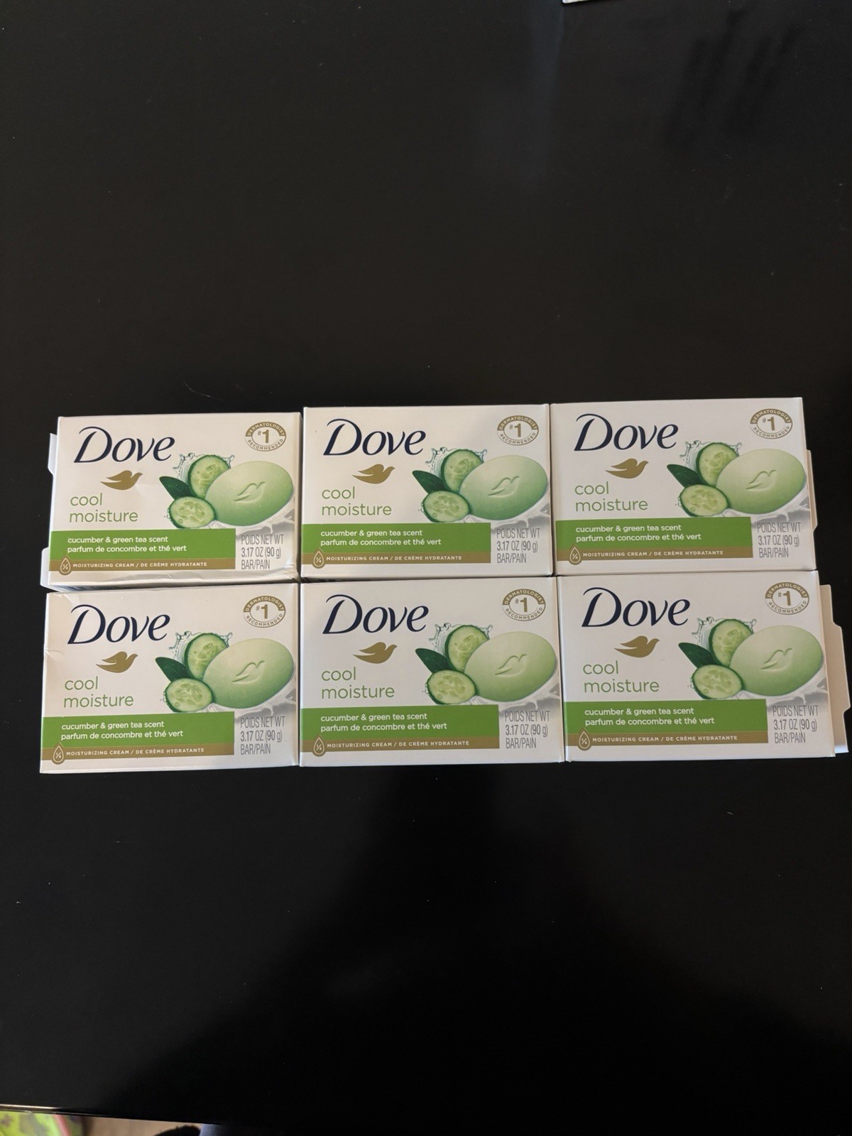 Dove Cool Moisture Beauty Bar Soap 3.17 oz 6 Pack Cucumber & Green Tea New