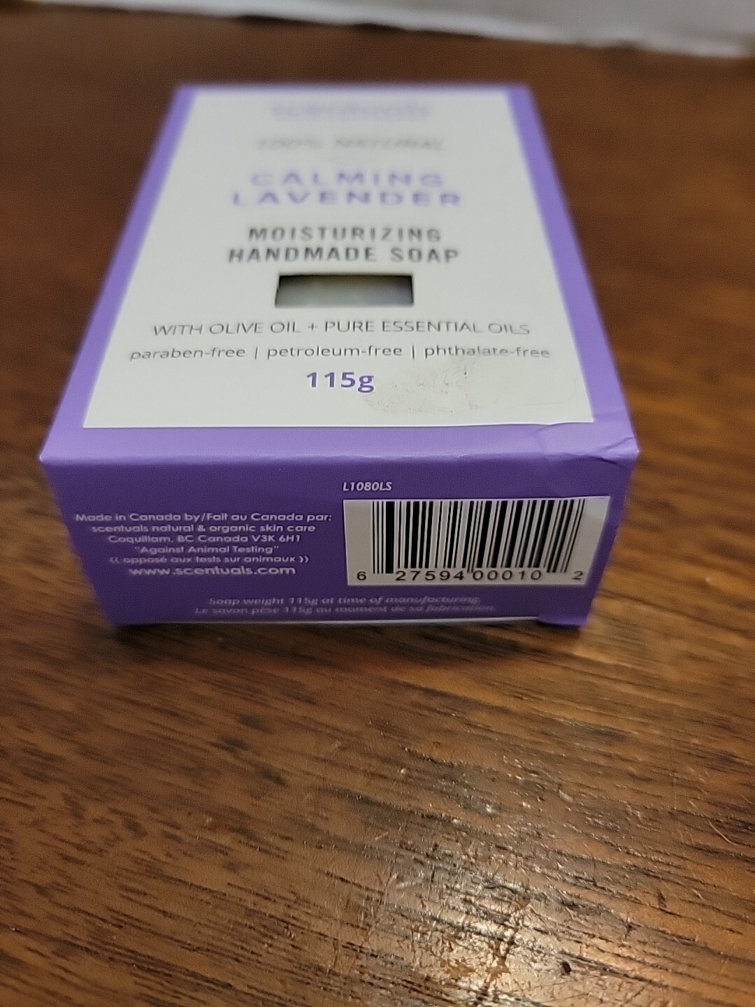 Scentuals Bar Soap 115g – Calming Lavender 100% NATURAL made with Olive Oil