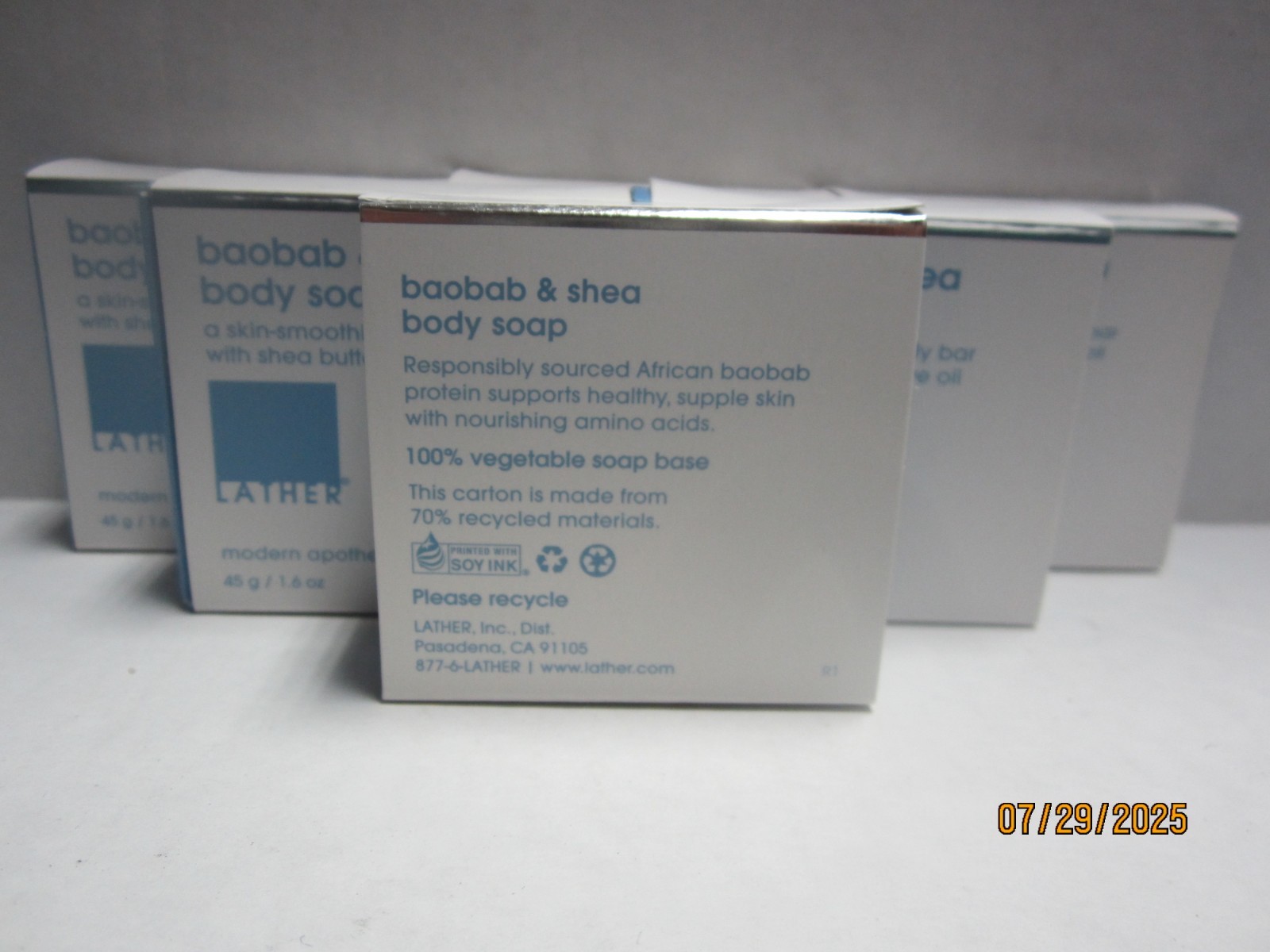 Lather Baobab & Shea Body Soap 1.6oz LOT OF SIX (6)! Travel Or Personal Size!!