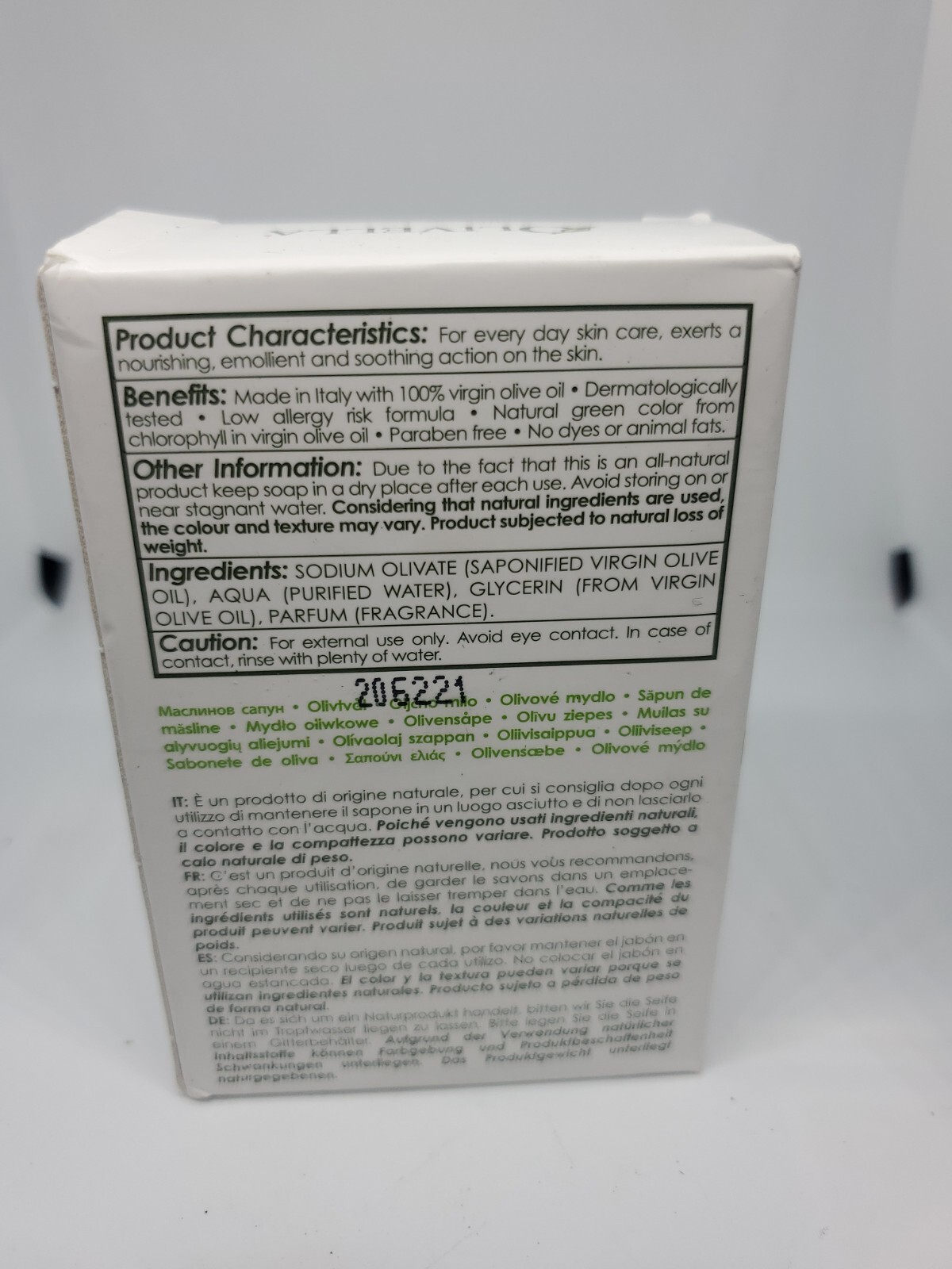 Olivella Face & Body Bar Soap 5.29 oz (150gr.)