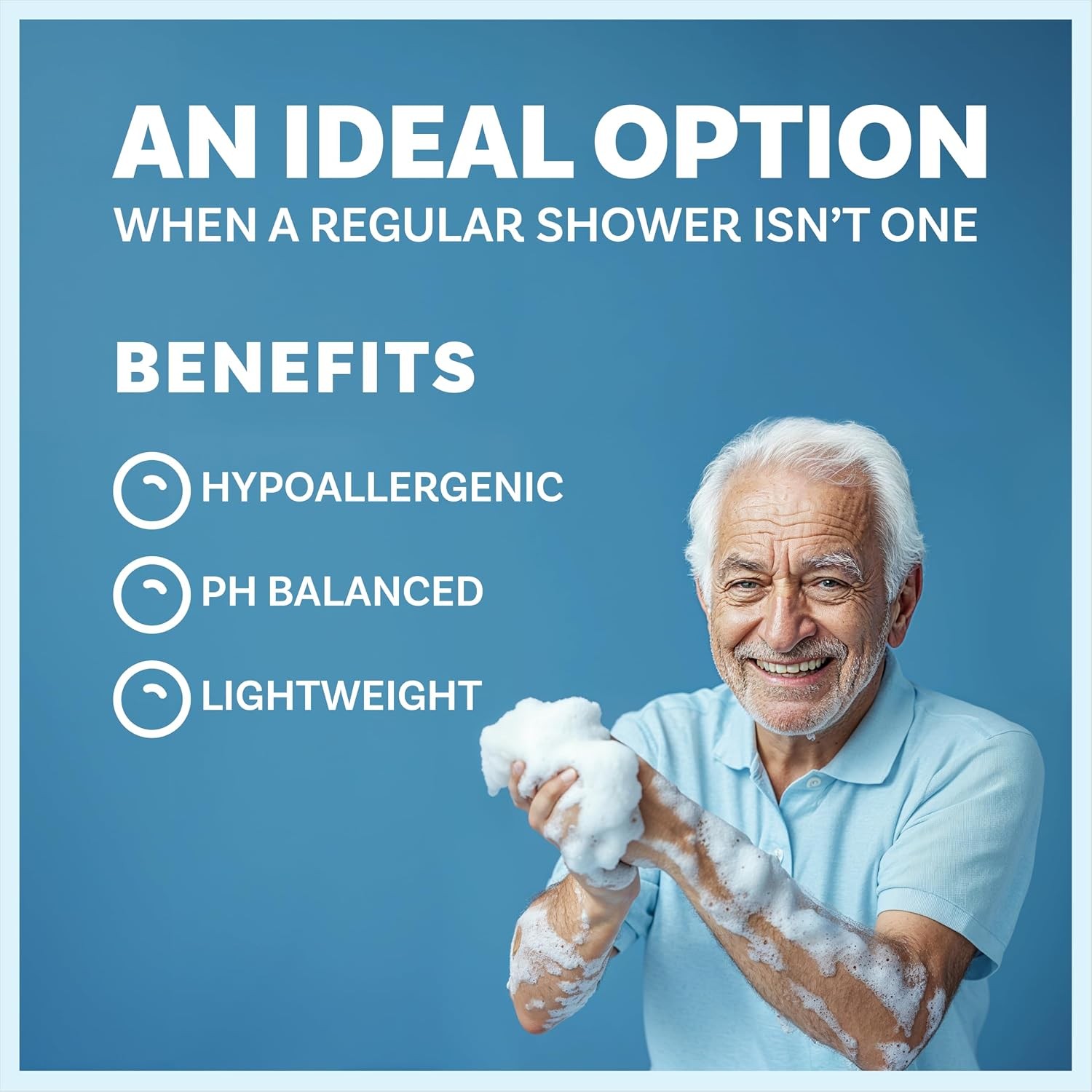 Disposable Rinse Bathing Wipes – 25 Pack – All-in-1 Single Use Shower Wipes,