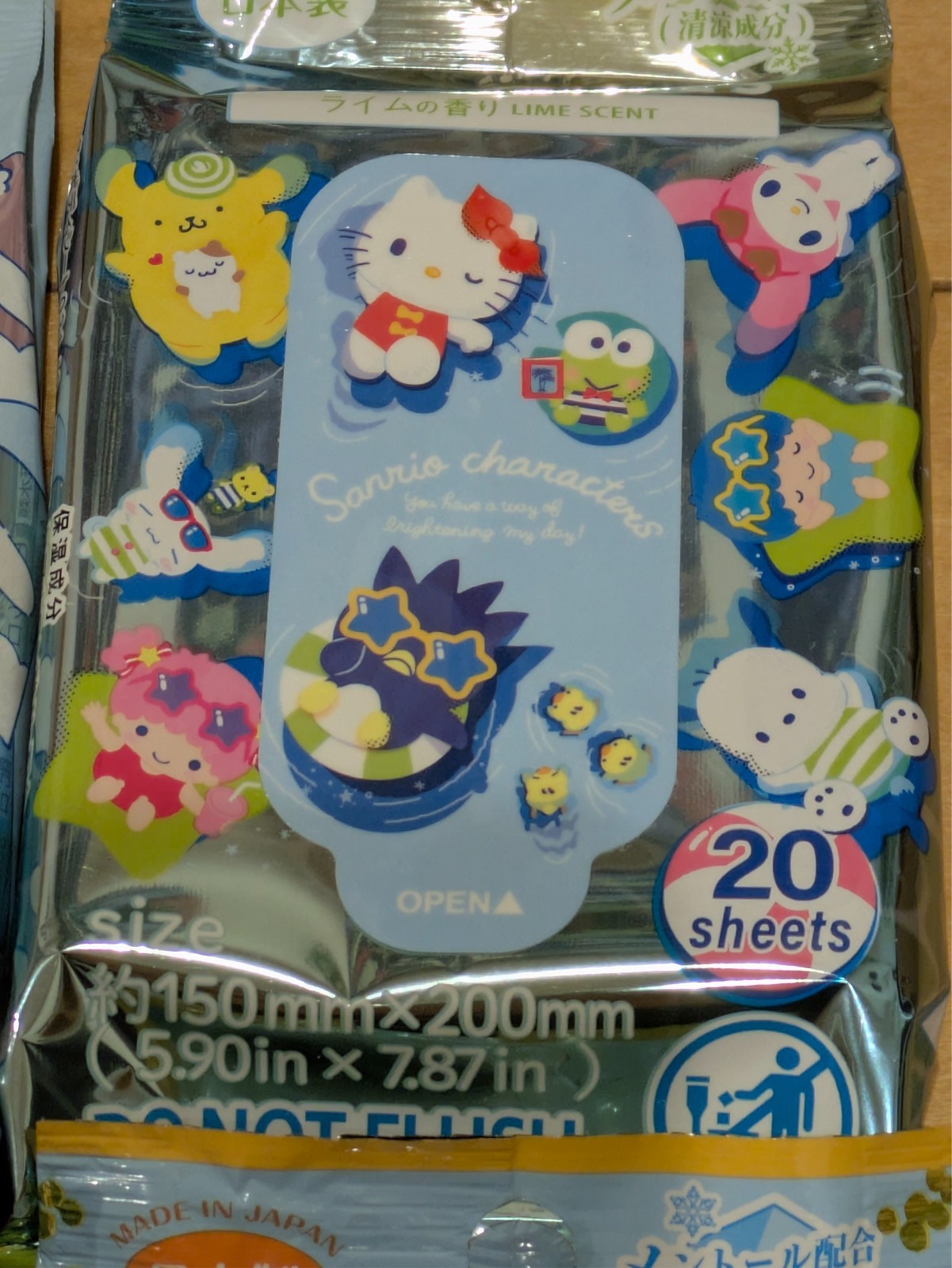 New Sanrio Character Body Sheets 4-Pack Set Wet Wipes Made in Japan Kawaii
