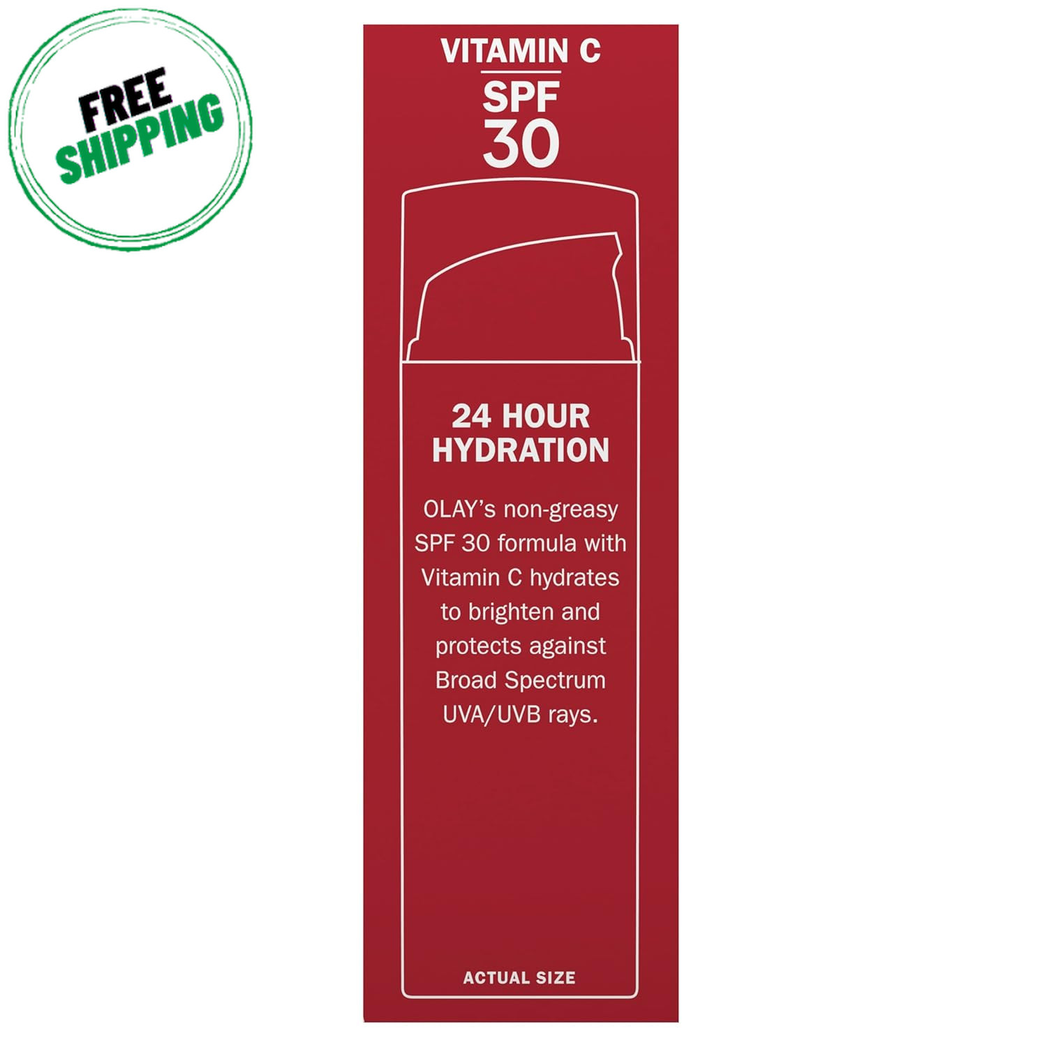 Olay Vitamin C Hydrating Moisturizer with Sunscreen, SPF 30, 1.7 Oz