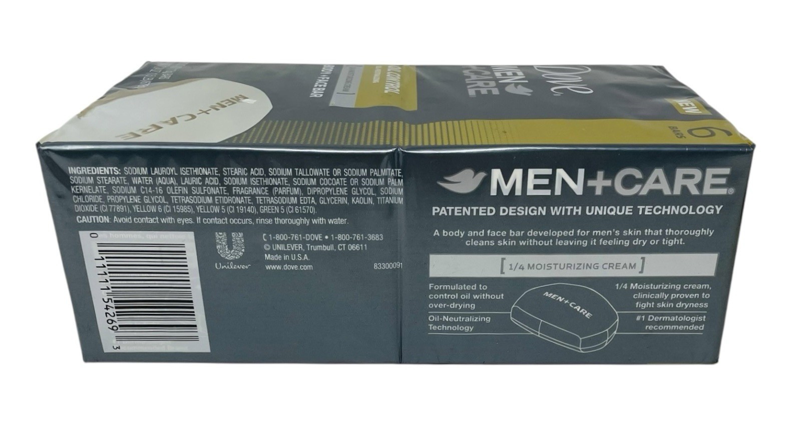Dove Men Care Body & Face Bar Soap Oil Control 6 Bars