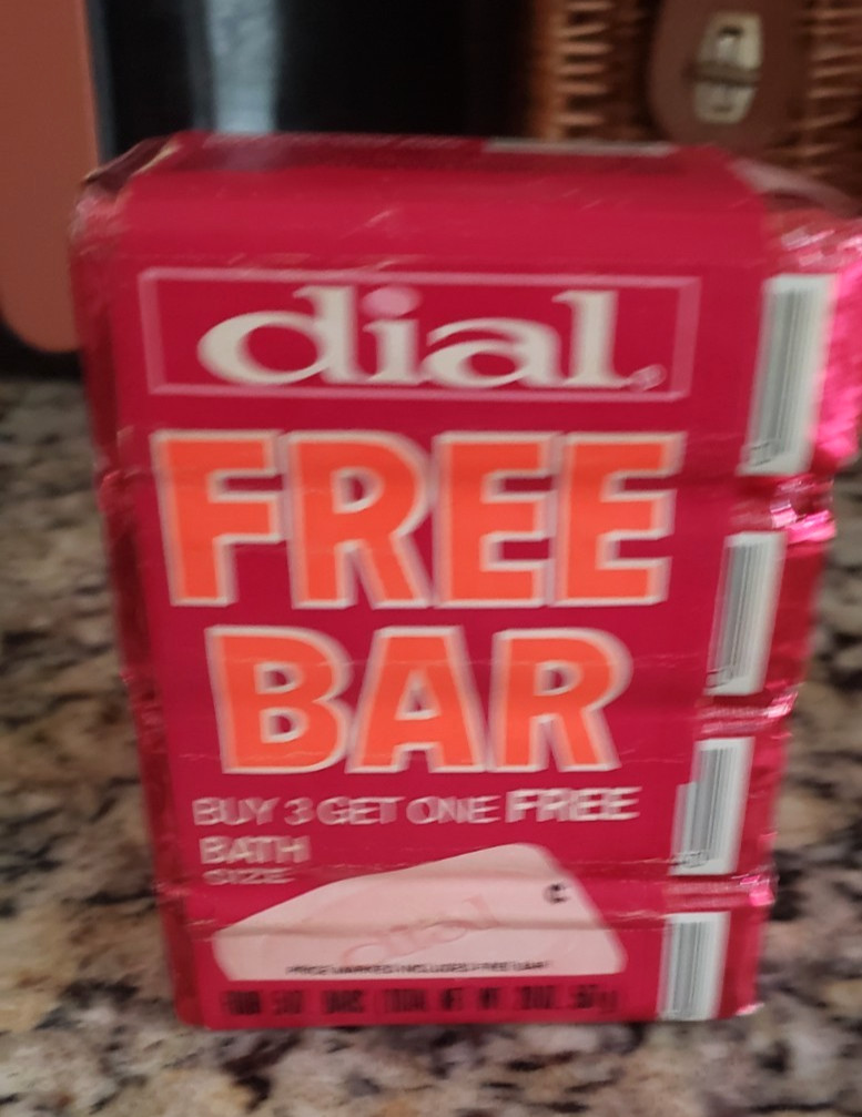 Vintage 80s Dial Pink Bath Soap 4 bars x 5oz Movie TV Prop Foil Wrapped NOS