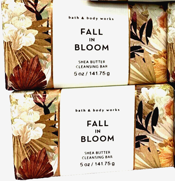 Bath Body Works FALL IN BLOOM Cleansing Bar Soap w/ Shea Butter 2 Pack New