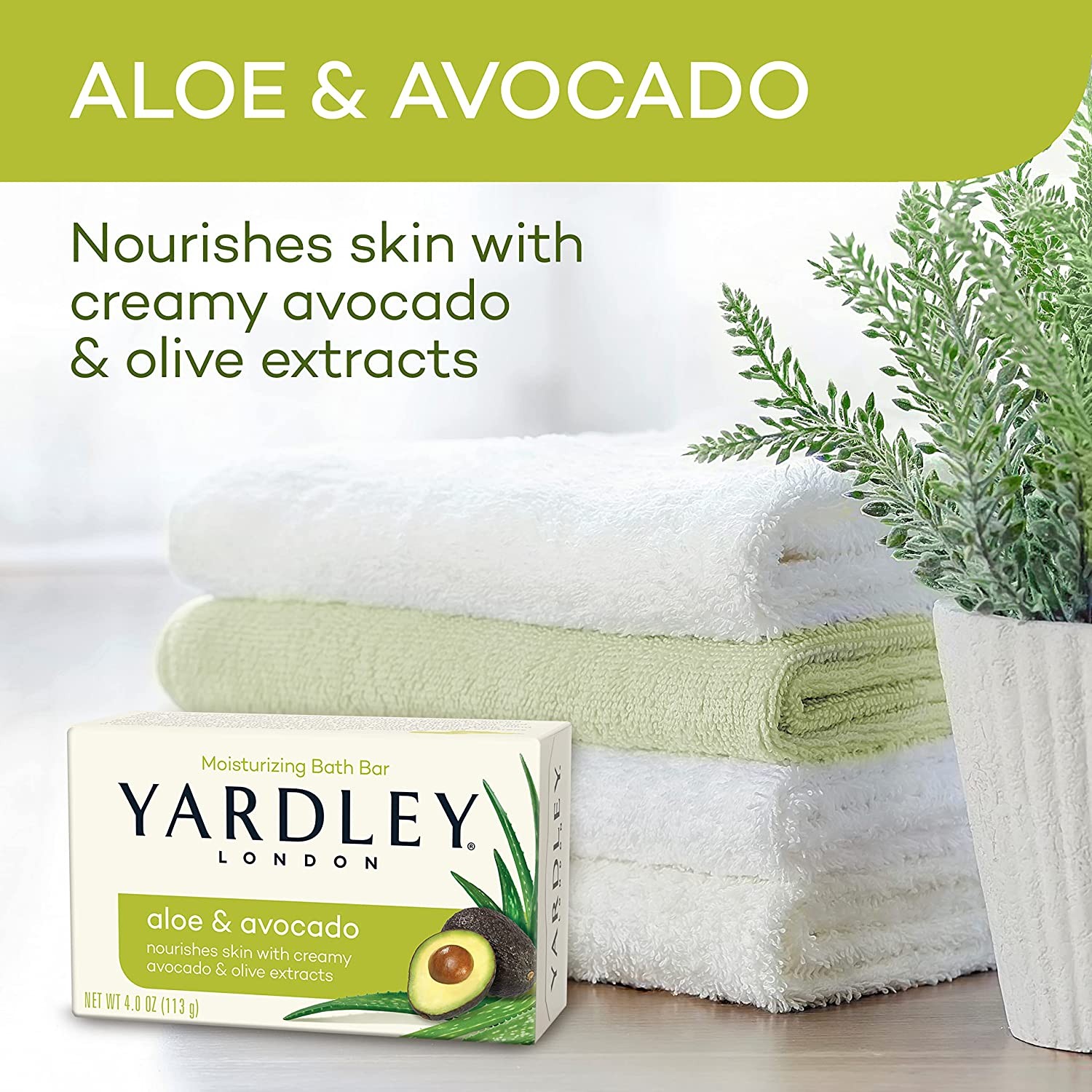 Yardley London Moisturizing Soap Aloe & Avocado 2 x 4oz Bars – Pack of 2