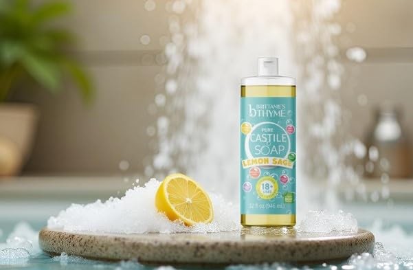 Castile Liquid Soap Refill 32oz Lemon Sage 2 Pack – Multi-Purpose Natural
