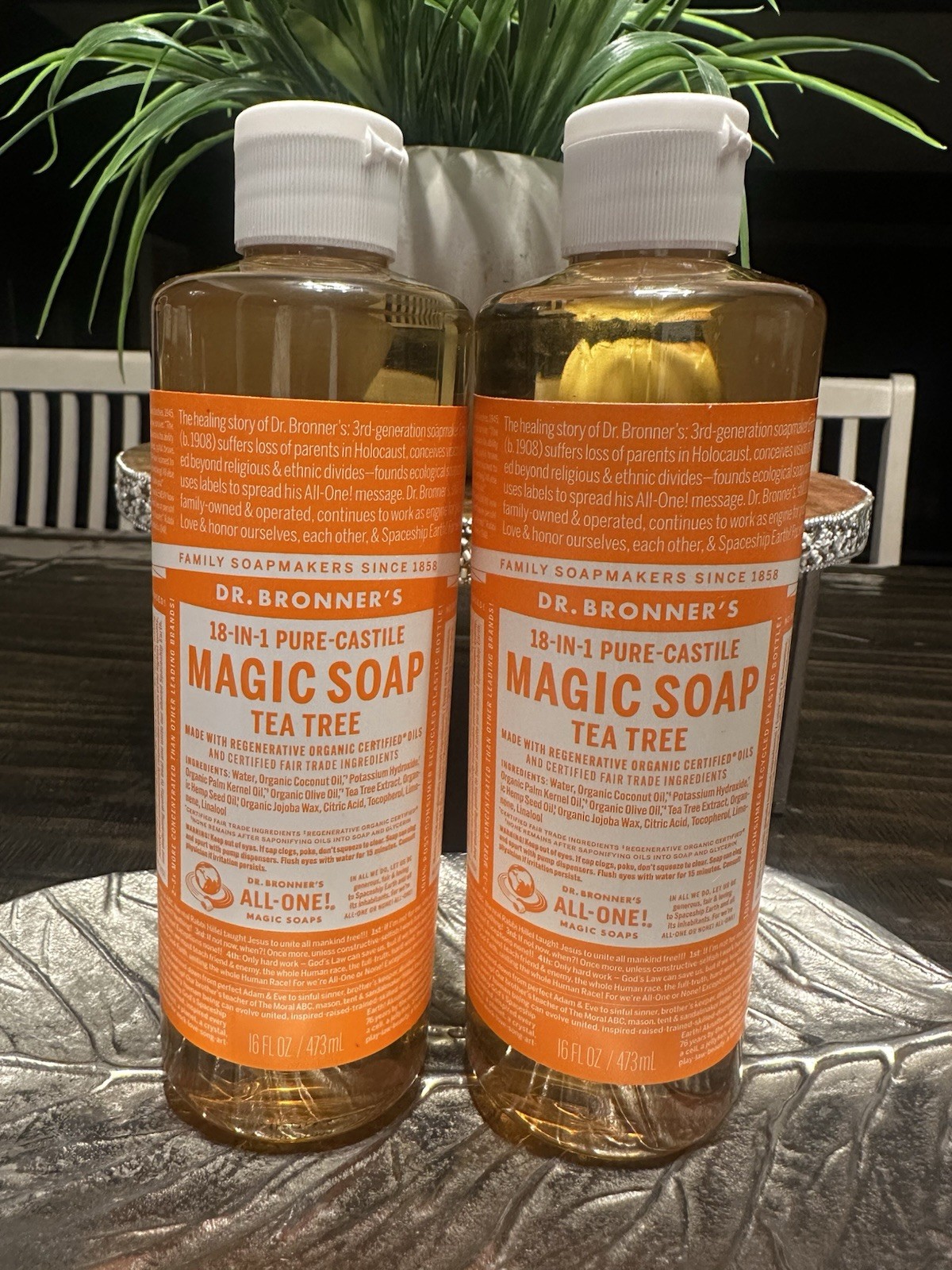 Dr. Bronner’s Magic Soap 2x – Tea Tree – Pure-Castile Liquid Soap – 16 oz