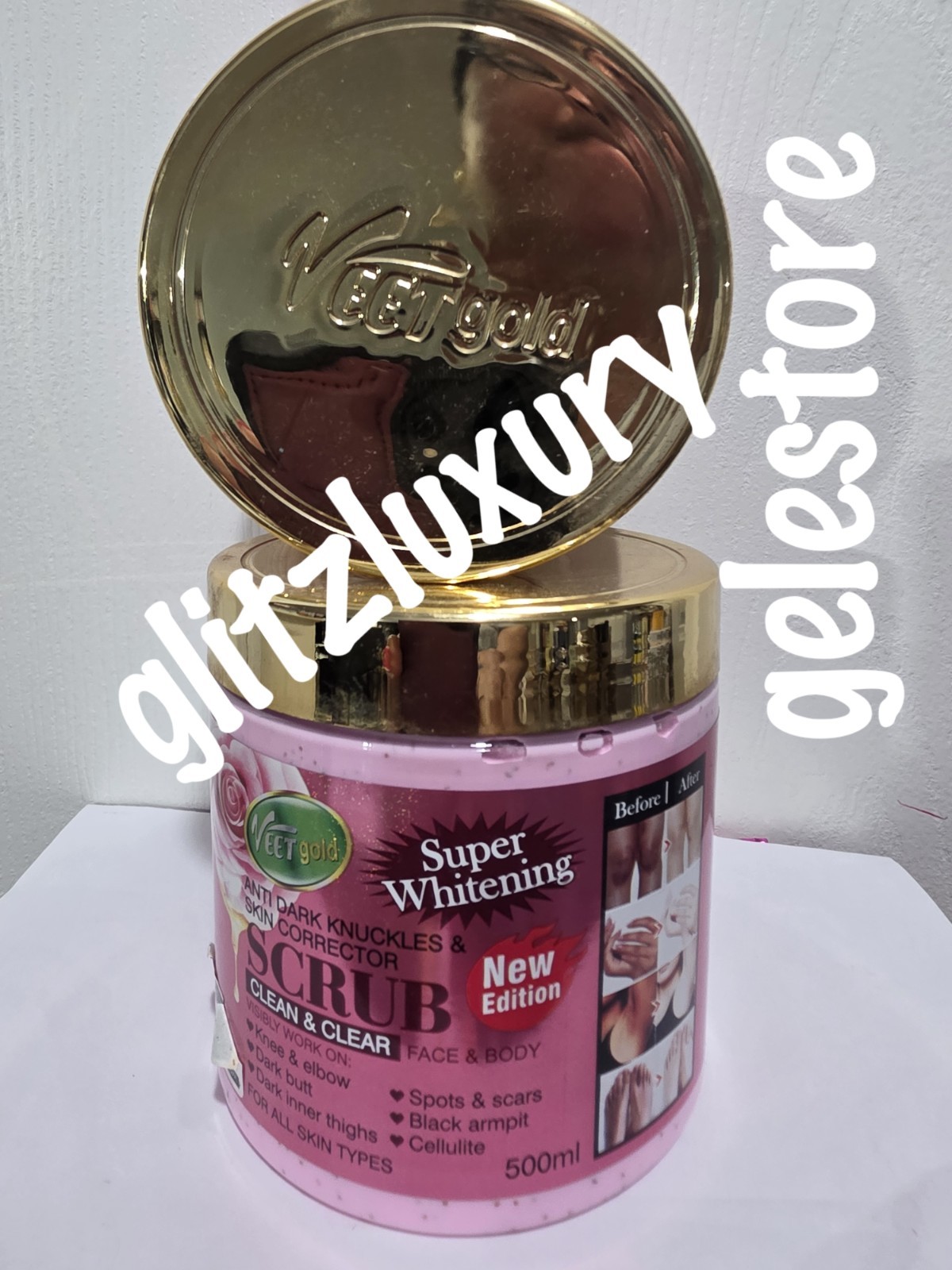 1 Jar: Veetgold anti knuckles & skin corrector body scrub. 500ml x 1