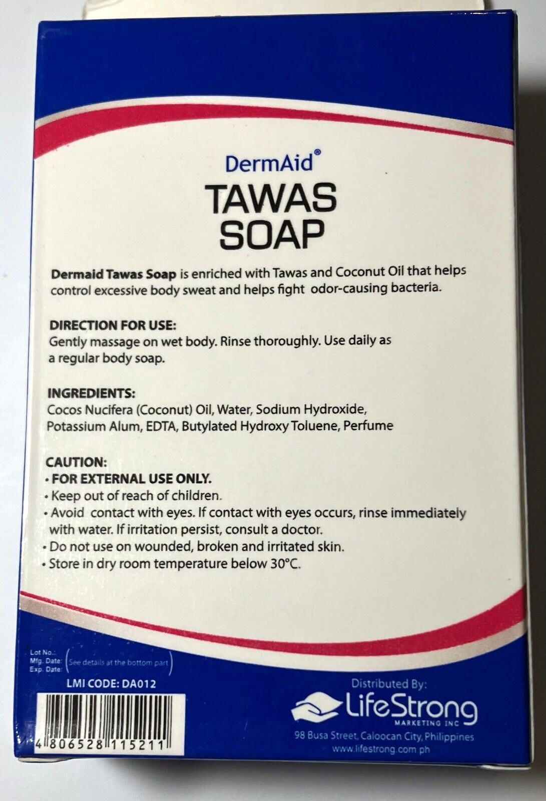 DermAid Tawas Soap Coconut Oil Body Deodorant Paraben-Free Lot of 2 New in Box