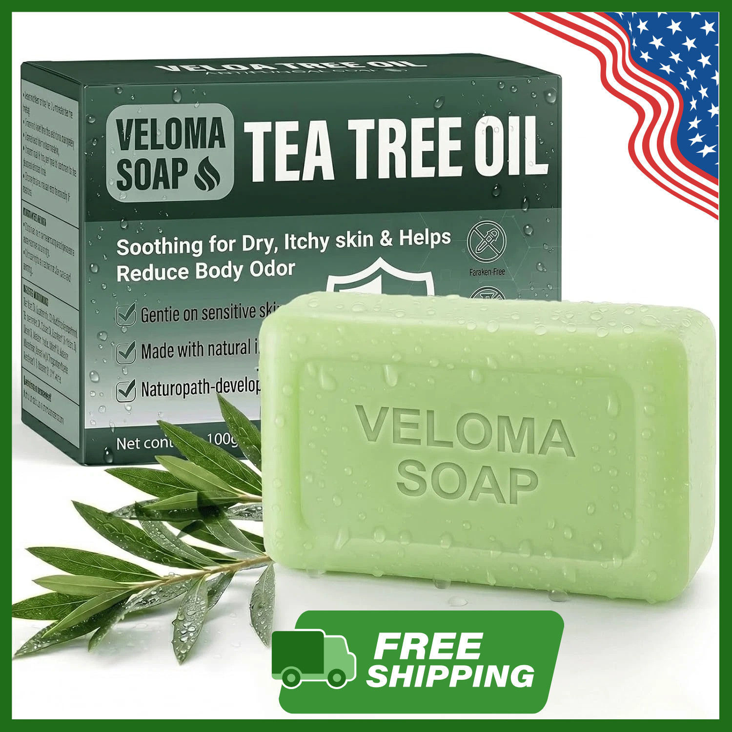 Veloma Antifungal Soap,Veloma Soap,Soothing Tea Tree & Eucalyptus, Deep Pore Cle