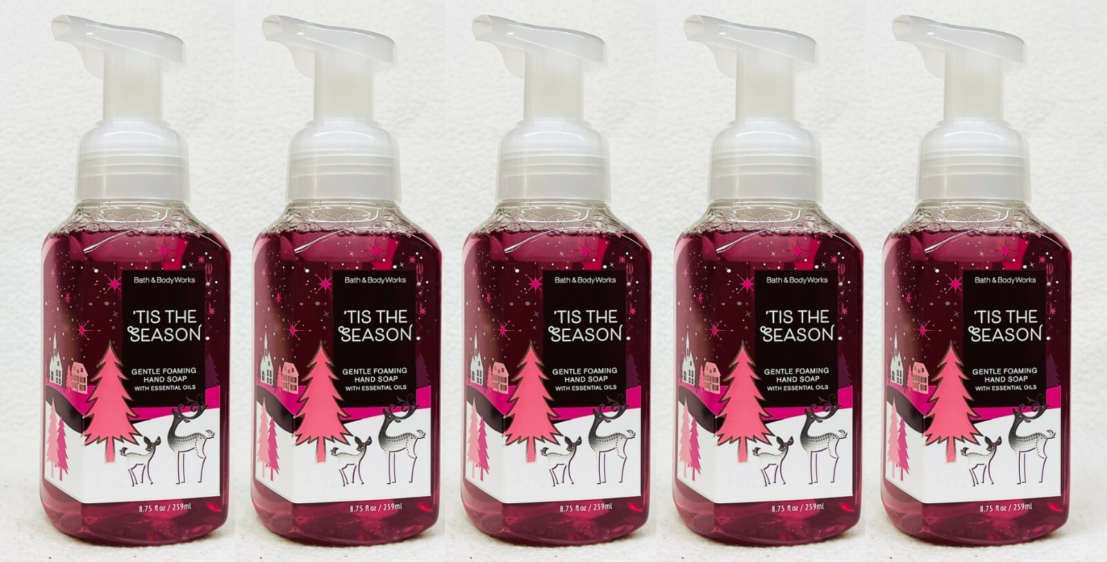 5 Bath & Body Works TIS THE SEASON Gentle Foaming Hand Soap Wash 8.75 oz