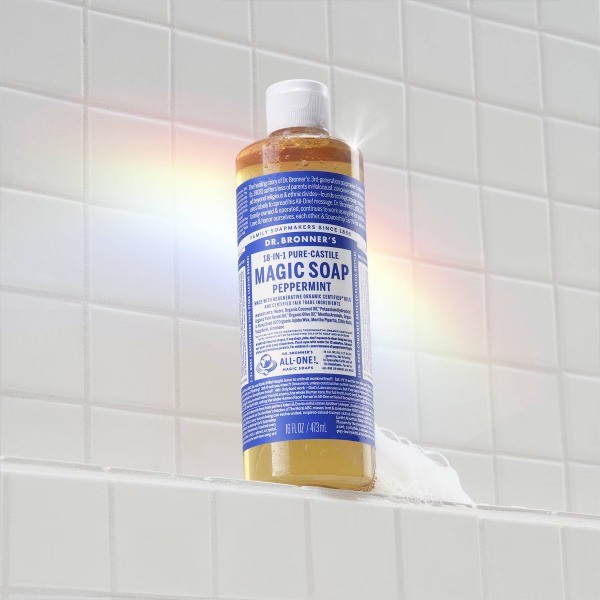 Dr. Bronner’s Magic Pure Castile Liquid Soap Bodywash – Peppermint – 16 fl oz