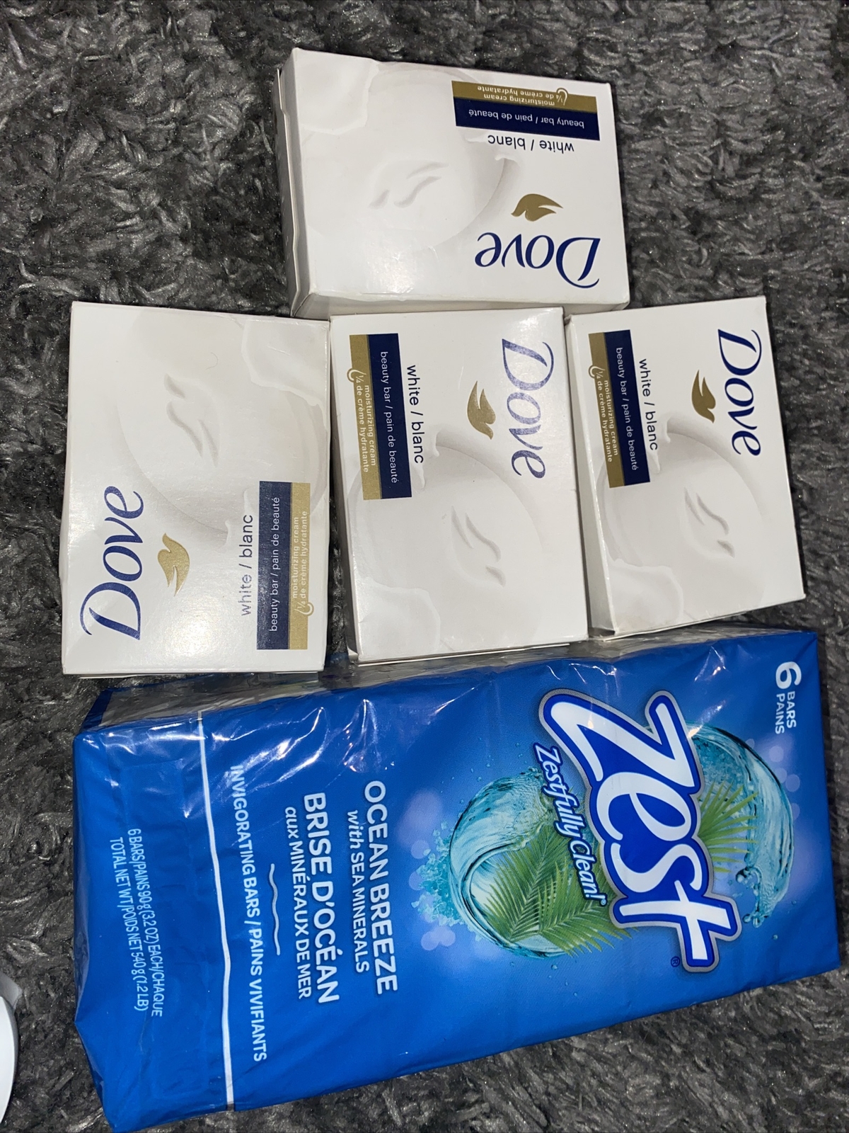Dove Zest” Soap Bars 6packs Total Of 10 Bars C28