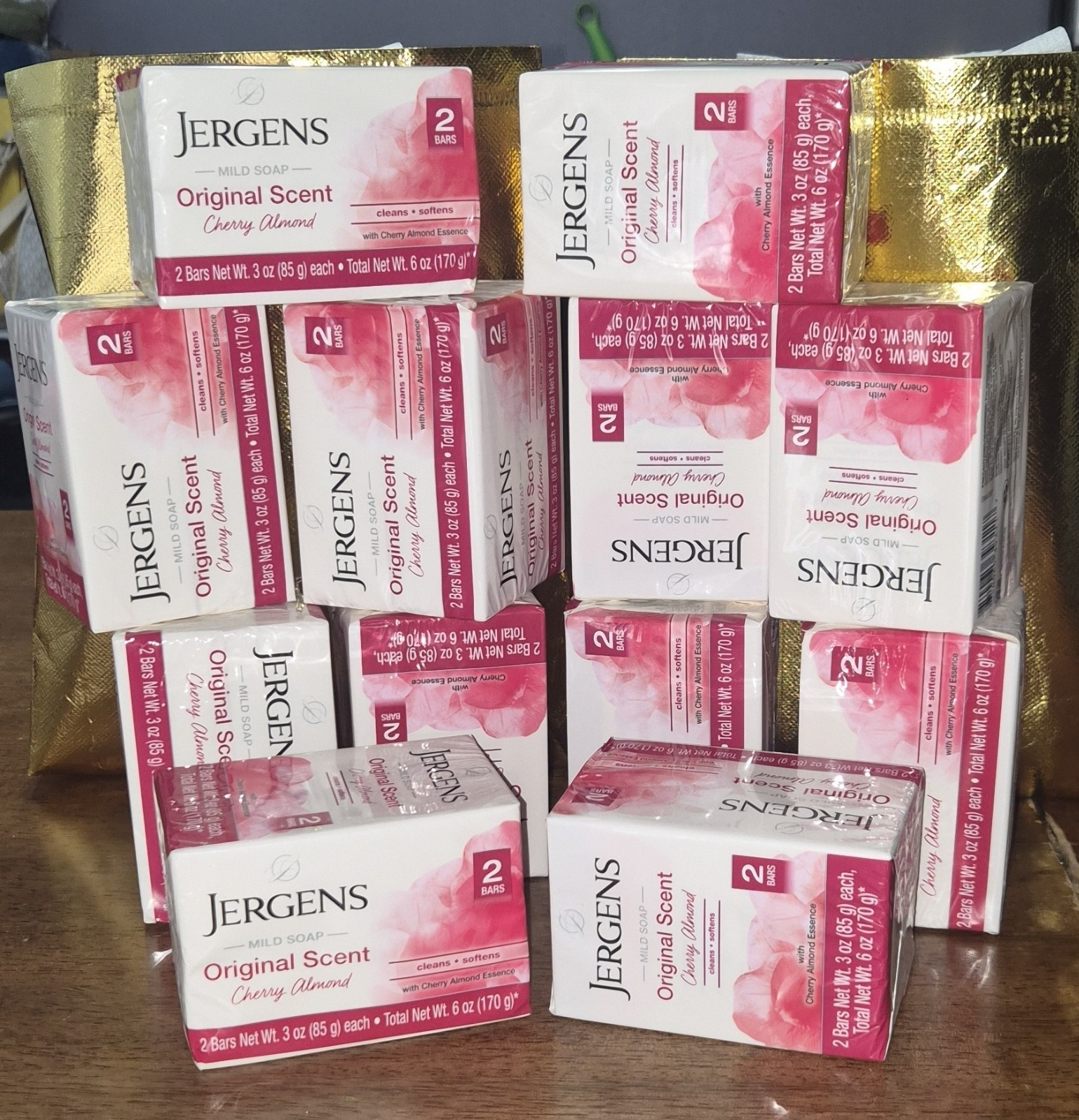 Jergens Original Scent Bar Soap Mild Cherry Almond 2 Bars 3 oz Each (Lot Of 12)