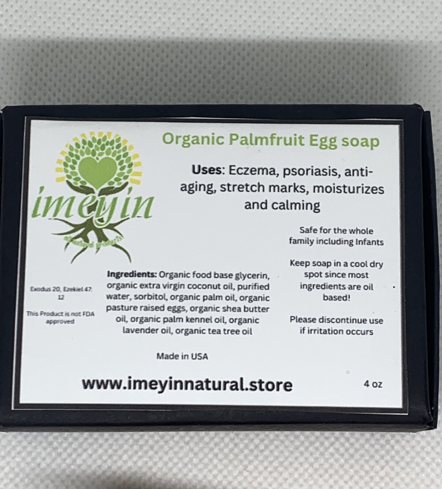 Imeyin Organic Palm Fruit Egg Soap For Newborn Sensitive Skin, Eczema