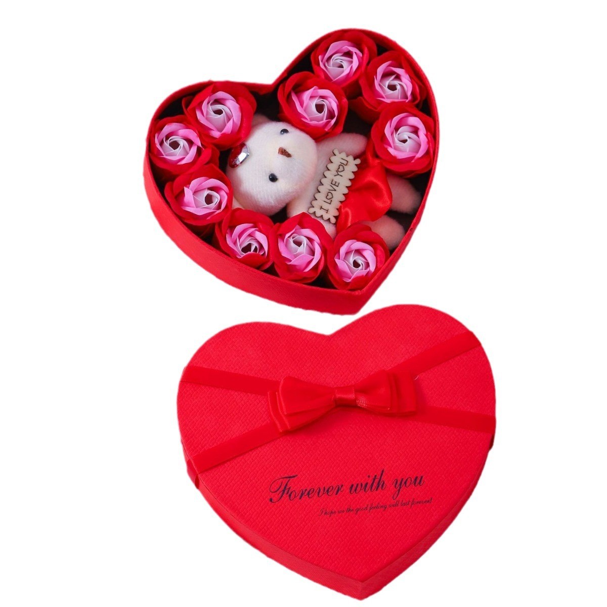 Soap Flower Rose Heart Gift Box