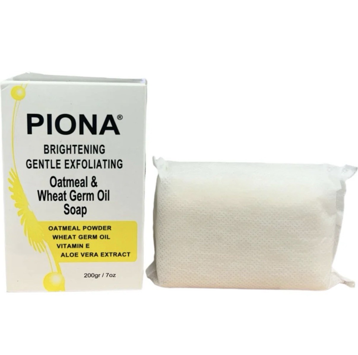 PIONA Brightening Gentle Exfoliating Oatmeal & Wheat Germ Oil 3 Packs Soap 7 Oz.