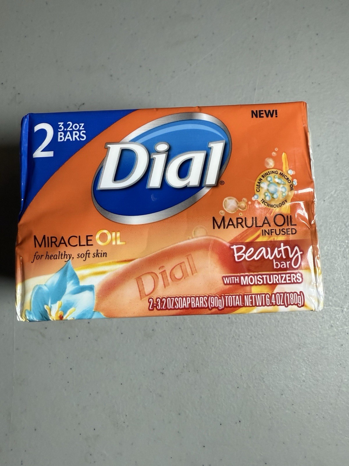 Dial Marula Oil Beauty Bars Skin Care 3.2 Oz Bar 2 Pack DISCONTINUED NEW