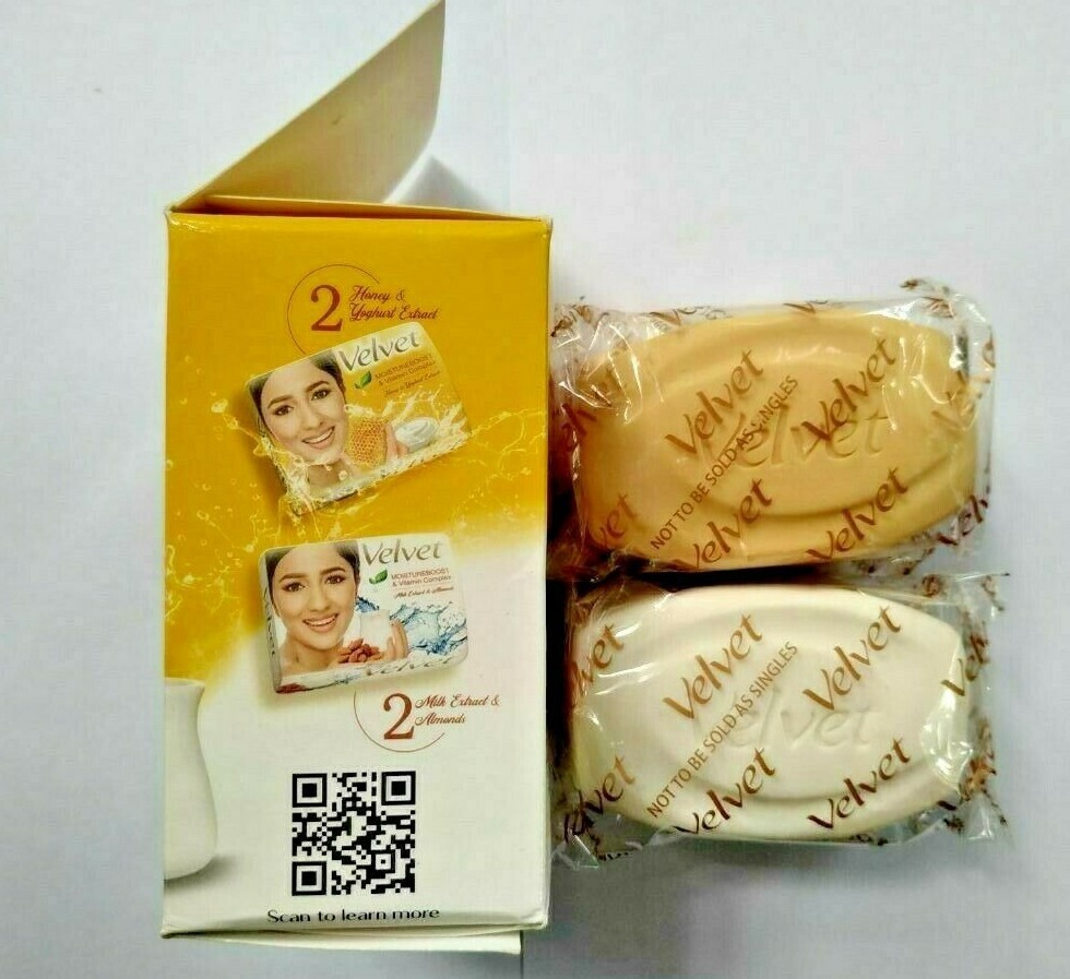 Velvet Herbal Soap Combo Eco Pack(4 in 1)380g Glowing & Radiant Skin Bathing Bar