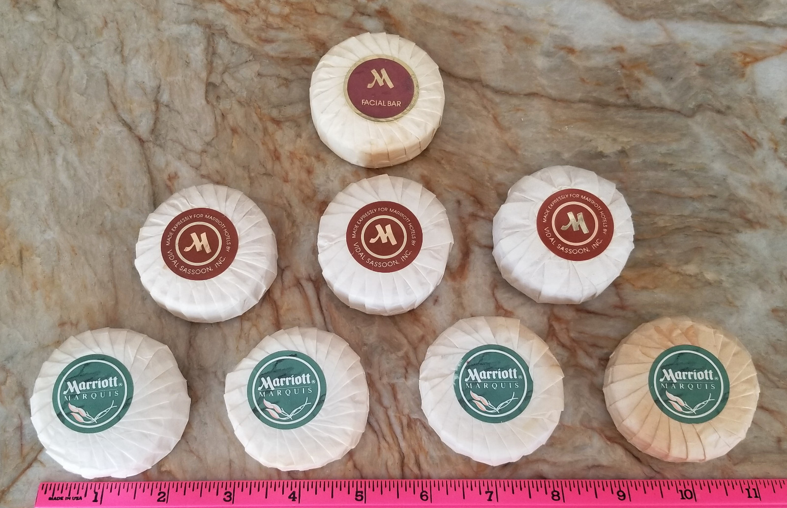 MARRIOTT MARQUIS Hotel LOT of 8 FRENCH MILLED Bath Soap 48g each 1.7 oz
