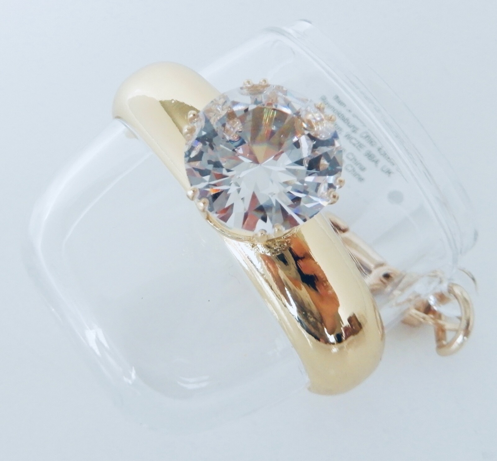 BATH & BODY WORKS CLEAR GOLD DIAMOND ENGAGEMENT RING POCKET |BAC GEL HOLDER NEW!