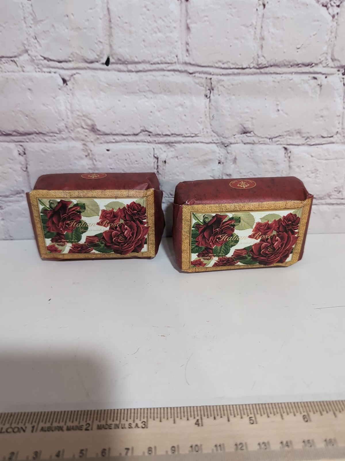 NEW Saponificio Artigianale Fiorentino Italian Rose 7.5 Oz. Soap Set Of 2 Soap