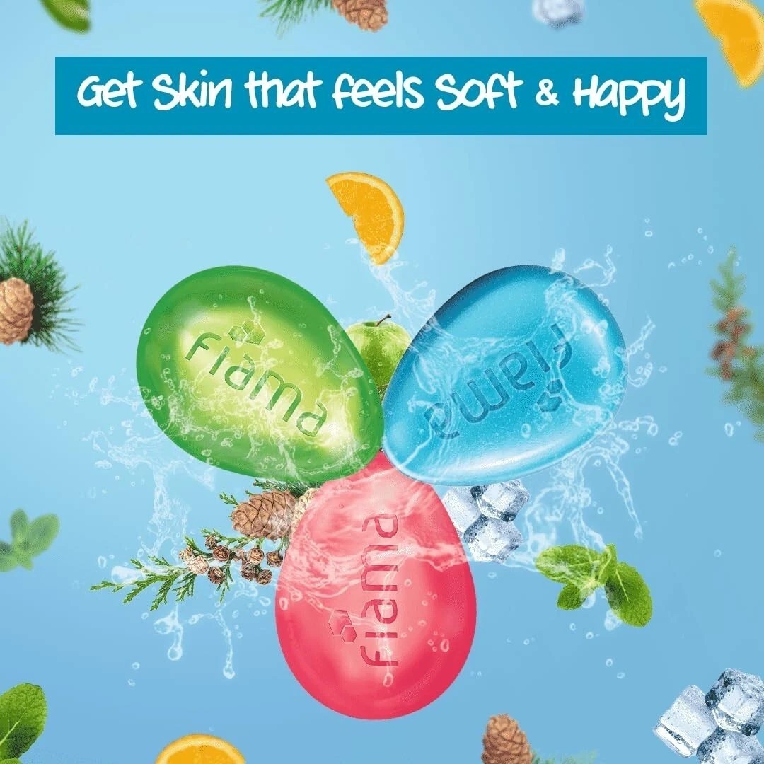 Fiama Gel Bathing Bar Fresh Celebration pack Soap for Women & Men Pack of 3 V883