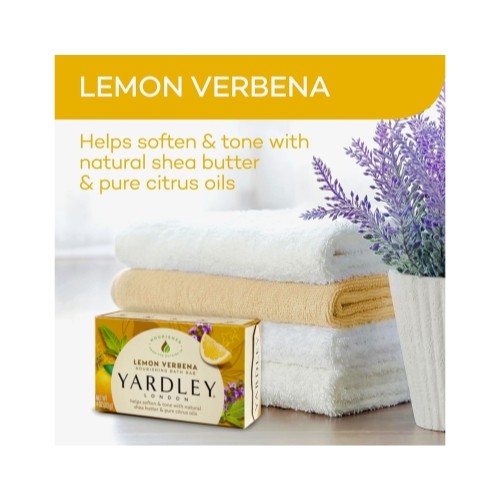 6 Pack Yardley Lemon Verbena With Shea Butter Bar Soap 4 Ounce Each