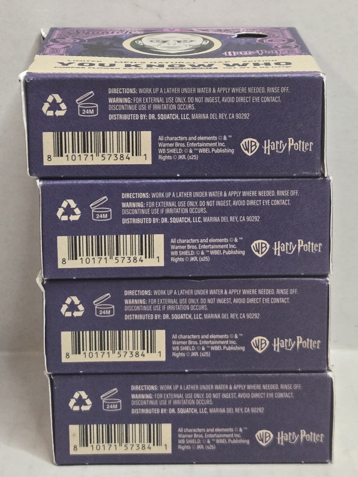 4x Dr Squatch Harry Potter Limited Edition You Know Who Natural Bar Soap