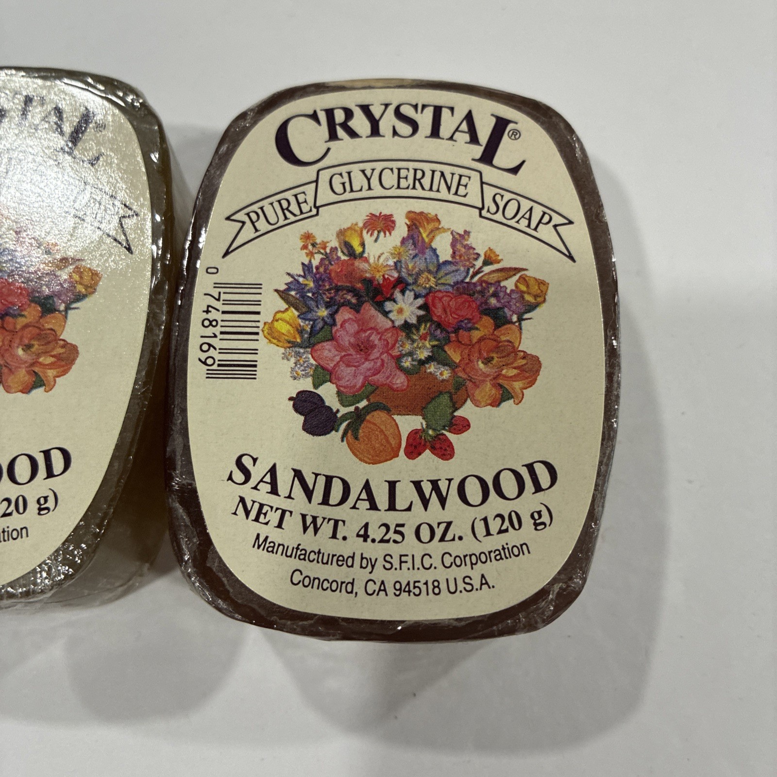 CRYSTAL PURE GLYCERINE SOAP SANDALWOOD 4.25 oz/120 g 3 Bars