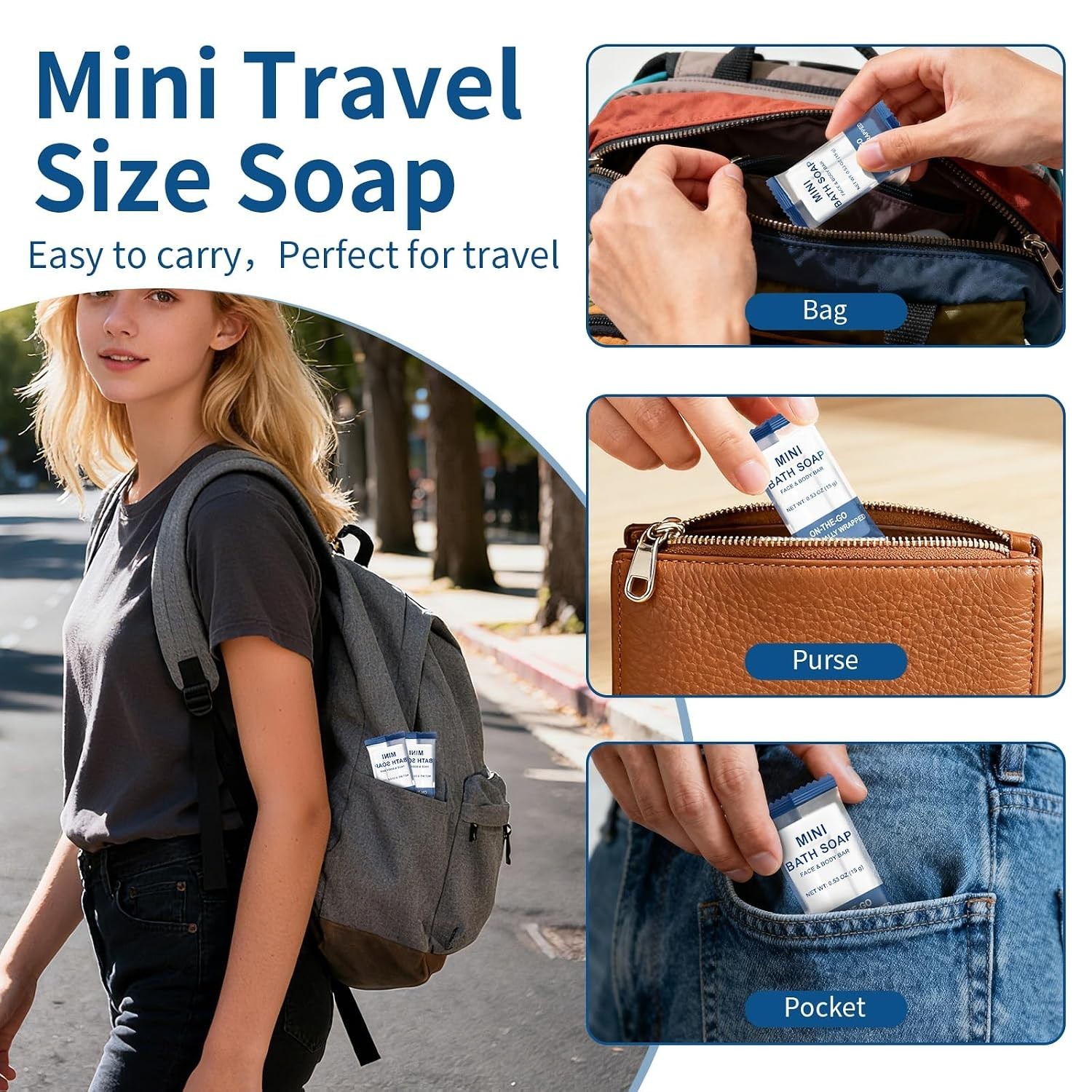Travel Size Unscented Bar Soap – Individually Wrapped 10-Pack for Hygiene & Care