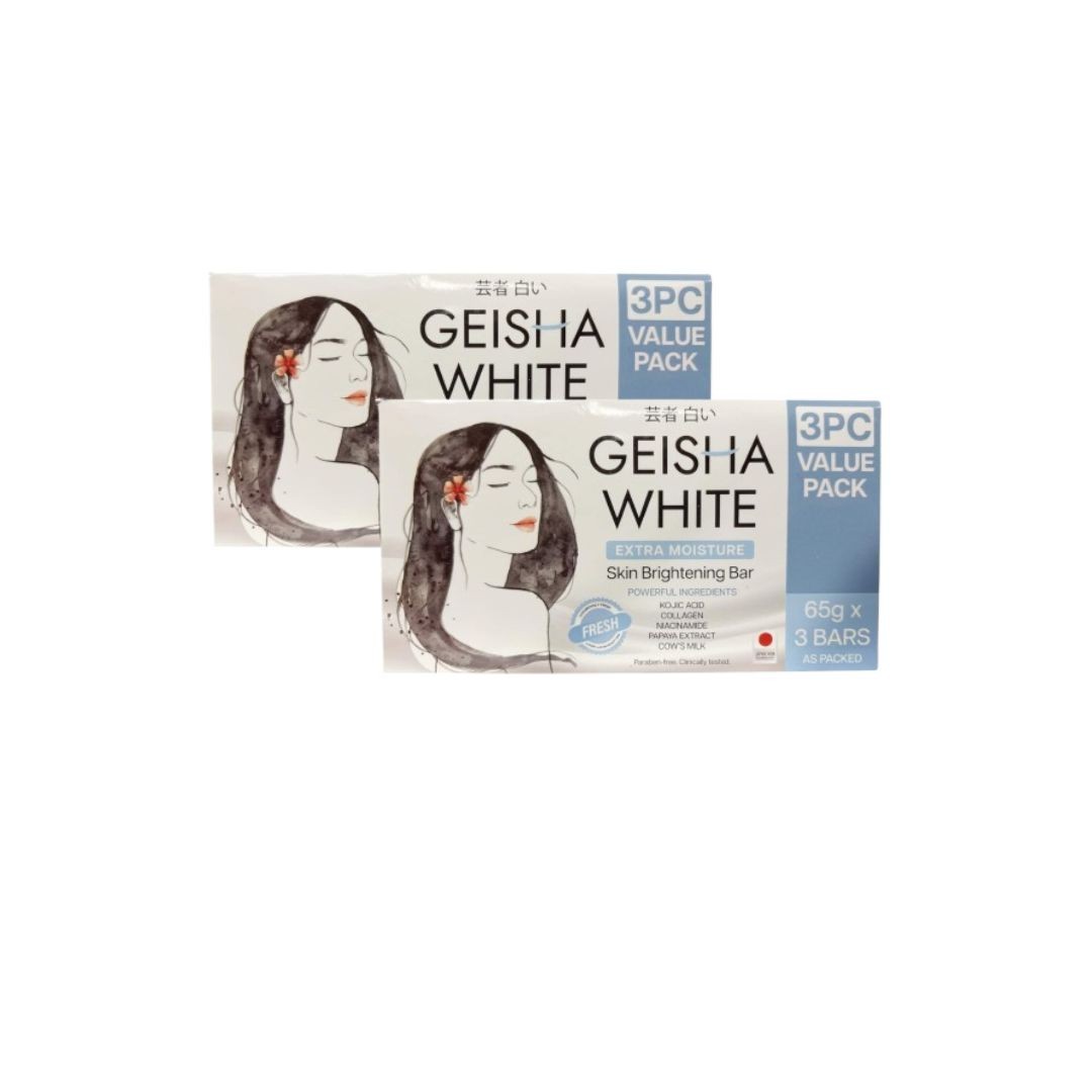 Geisha White Kojic Bar Soap 3x65g with Collagen, Niacinamide & Papaya Milk