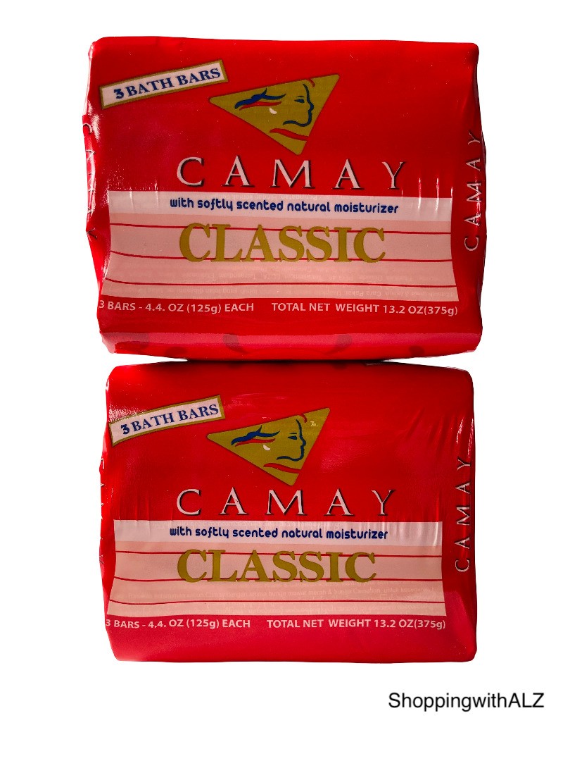 NEW LOT 2 Camay Classic Pink Softly Scented Bar Soap 3 Bars Each 6 Total 4.4 oz