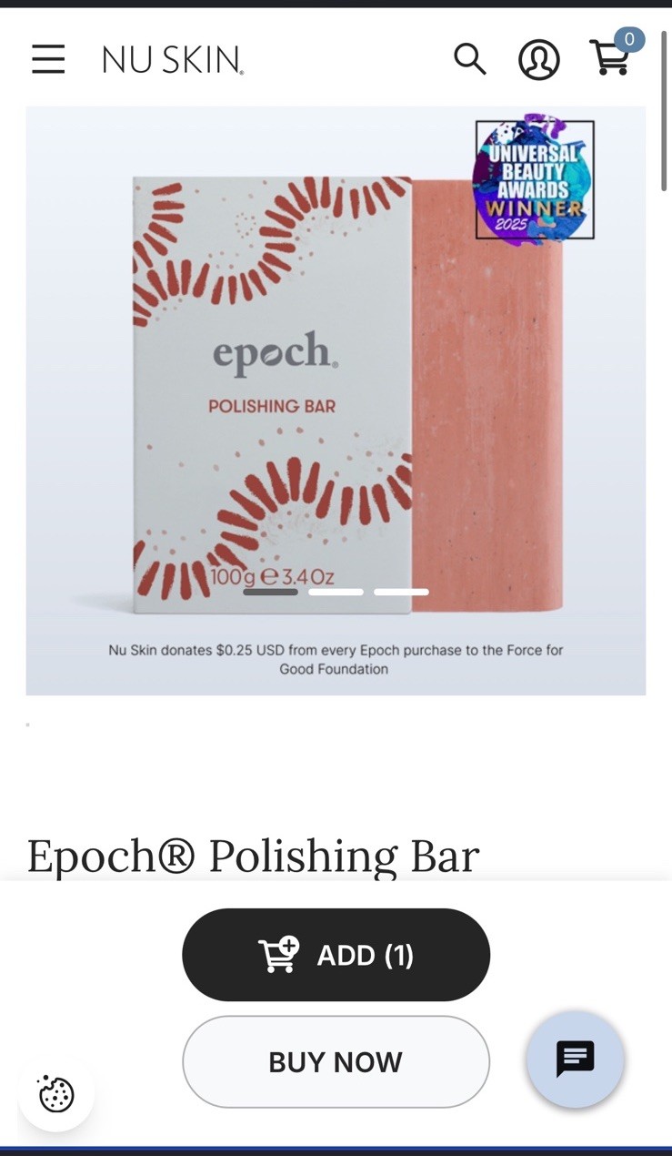 Epoch Polishing Bar 3.40oz Dermatologist Tested Body Face Nu Skin Force For Good