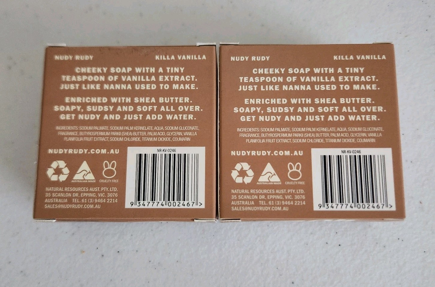 2x NUDY RUDY KILLA VANILLA BODY BAR SOAP 4.2 OZ
