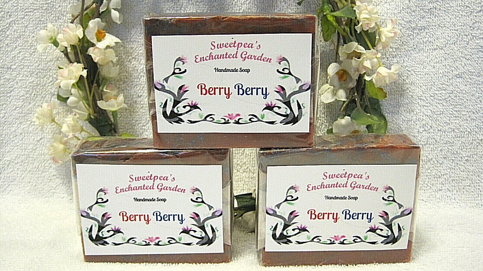 “BERRY BERRY” HANDMADE NATURAL & ORGANIC VEGAN SOAP, Travel Size Bars