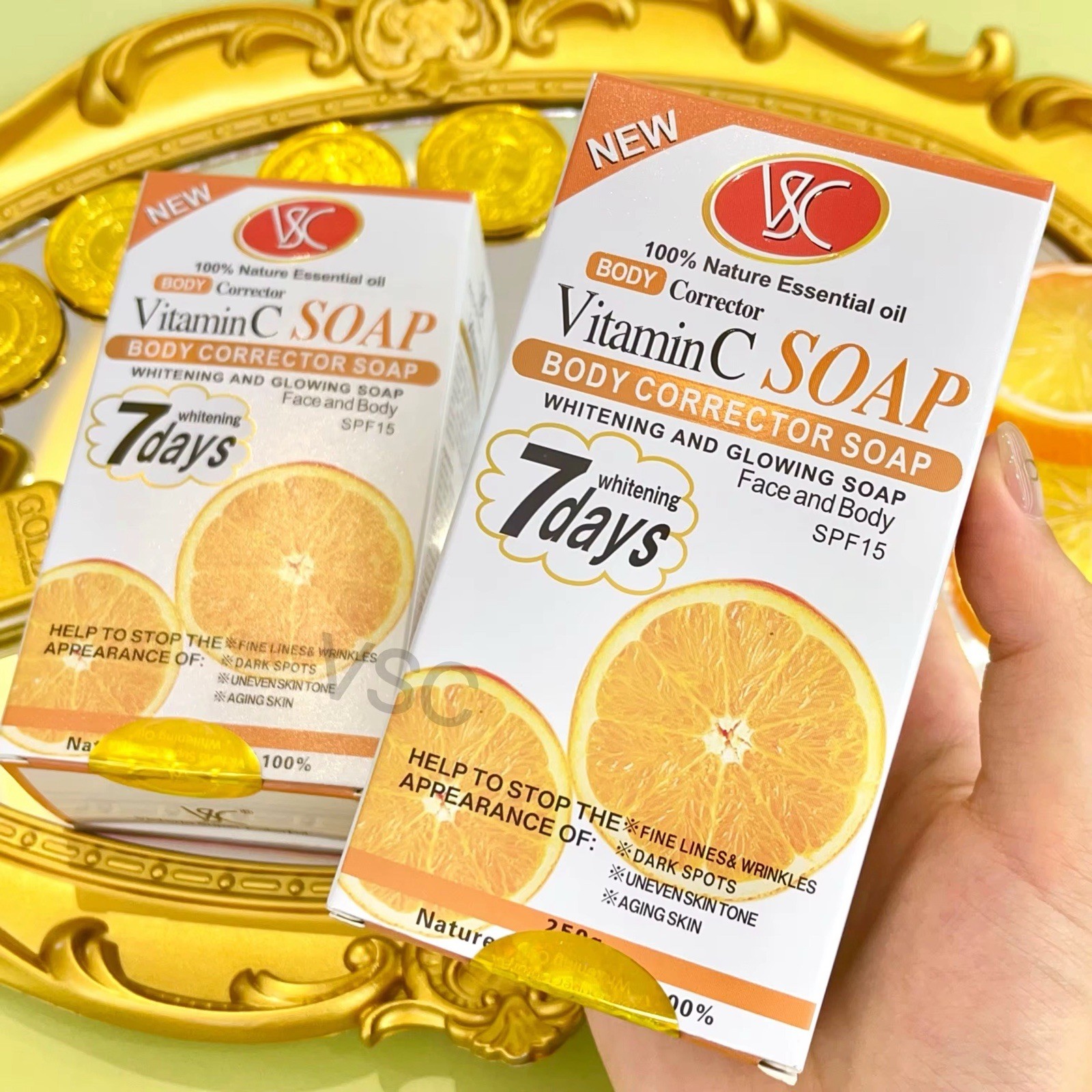 VSC Body Corrector Vitamin C Soap 250g Orange Scent Fruit Pattern Face & Body