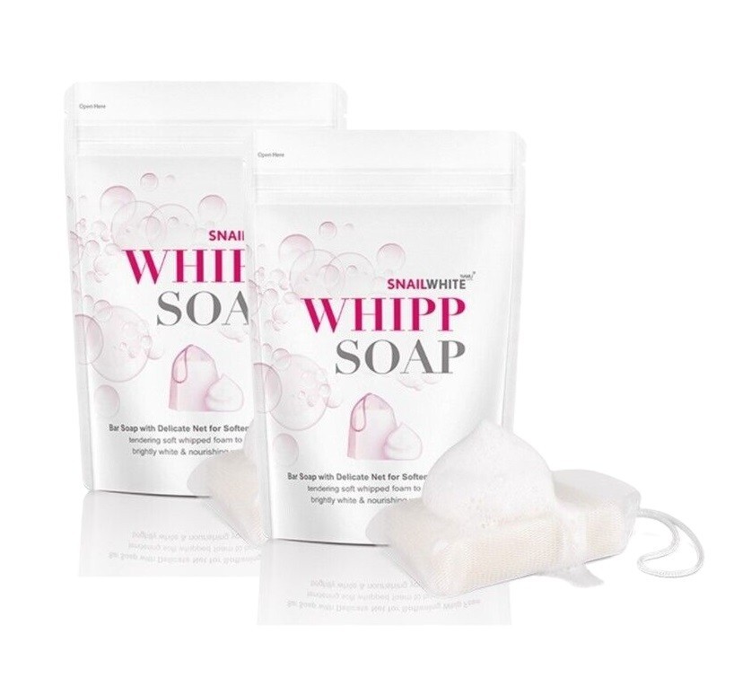 2 x Snail White Whipp Soap Bar Foam with Delicate Softening White Namu Life 100g