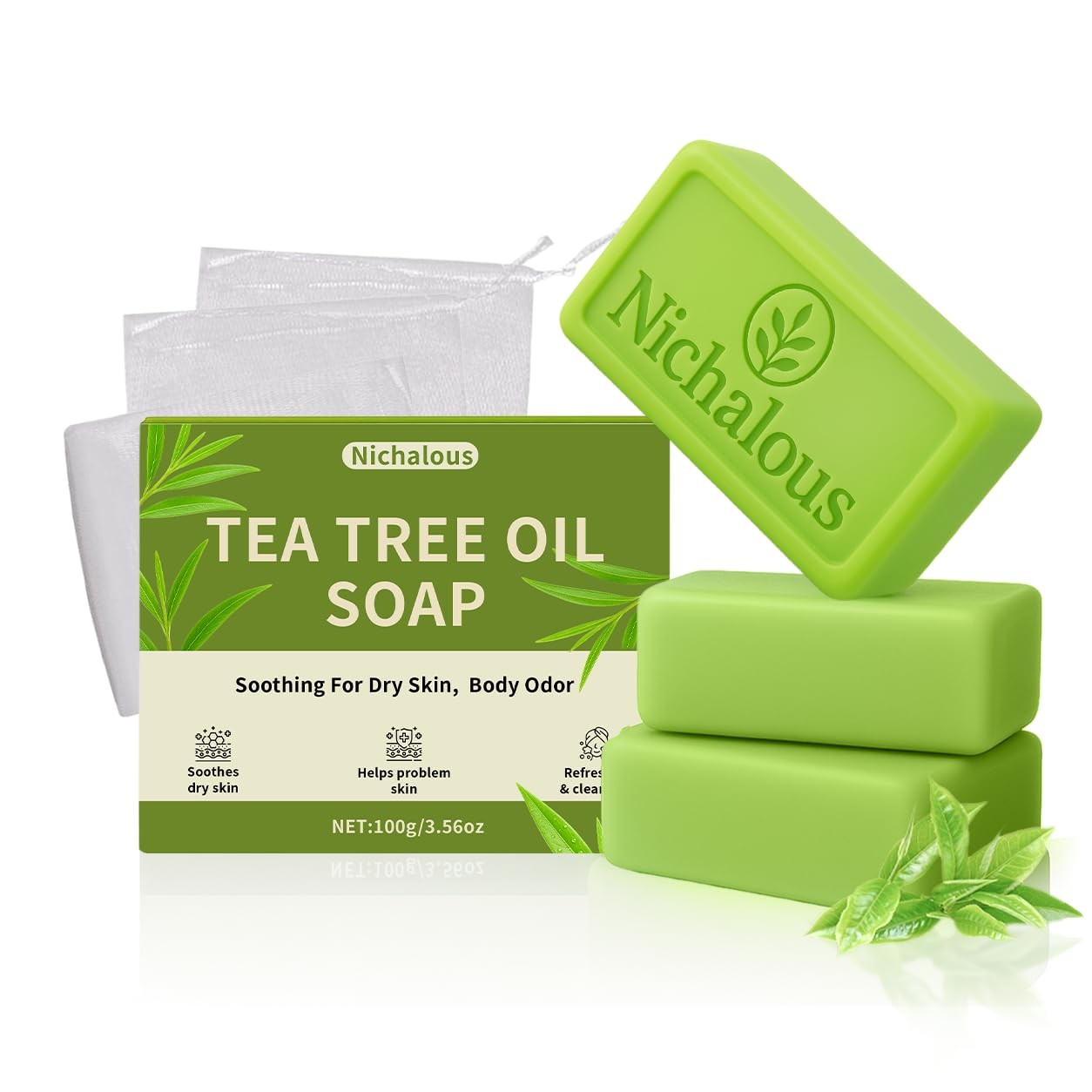 Tea Tree Oil Soap Bar Set – Deep Cleansing Natural Soap for Feet & Body