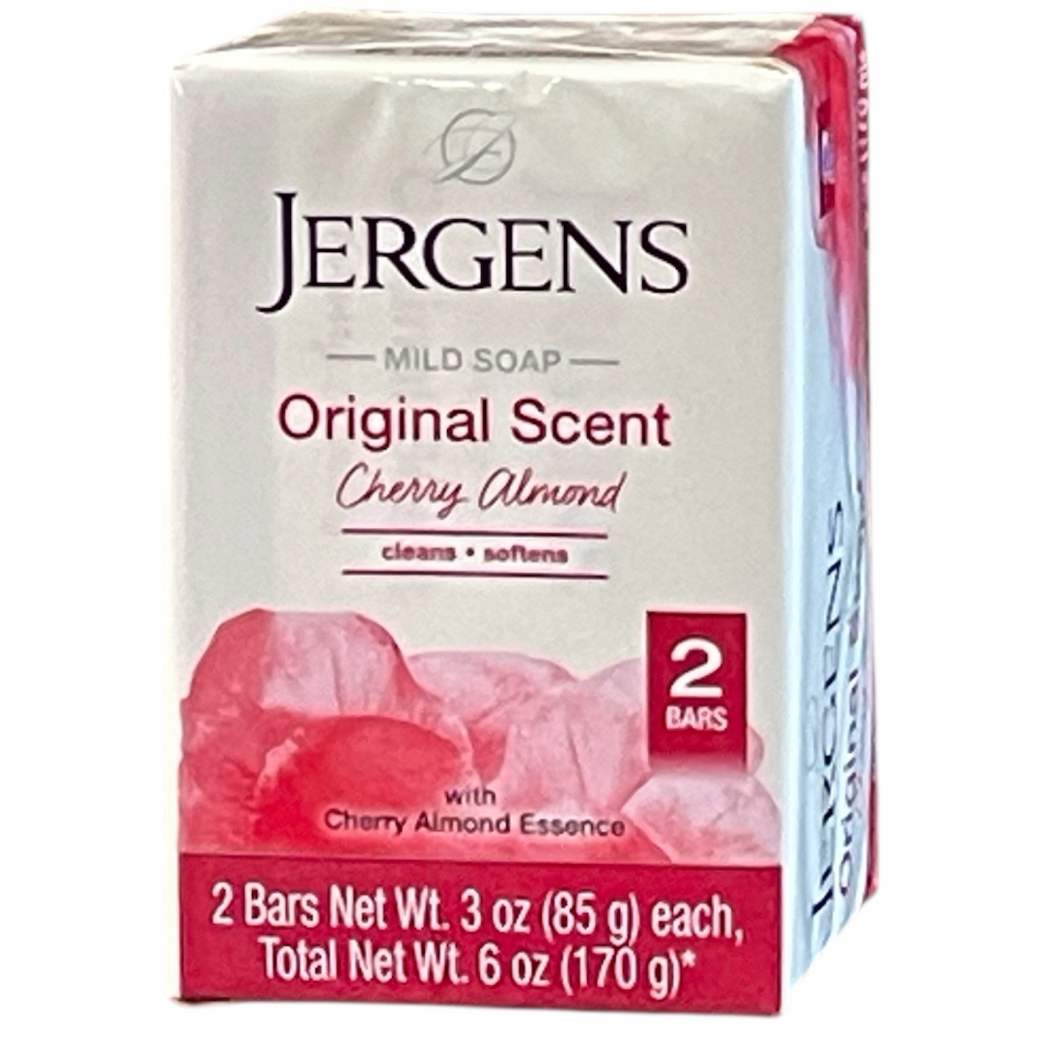 Jergens MILD BAR SOAP Cherry Almond Original Scent (12) 2 Pack 24 Bars Total Lot