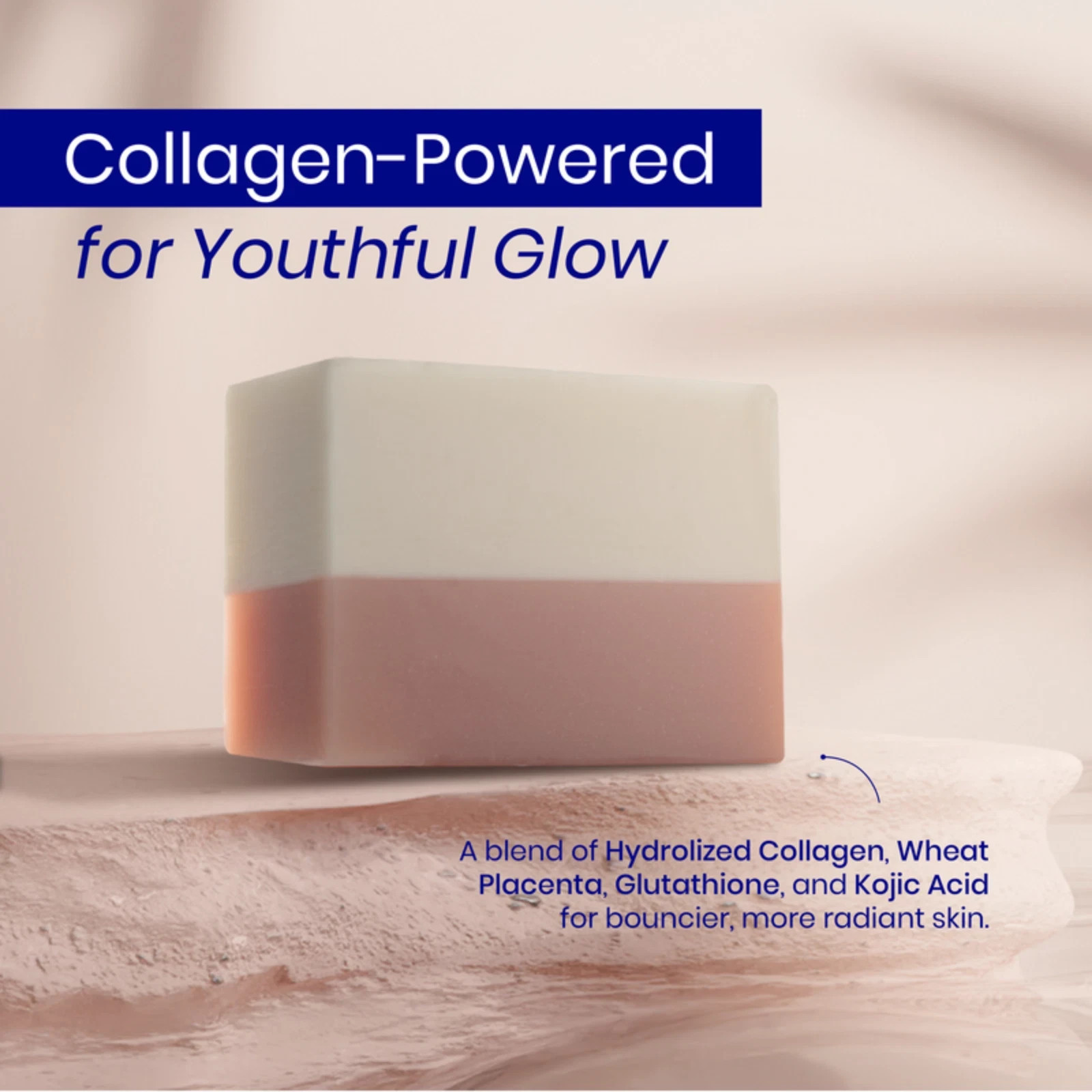 Gluta Collagen Placenta Soap Bar, Anti-Aging & Dark Spot Correcting Soap – 135g