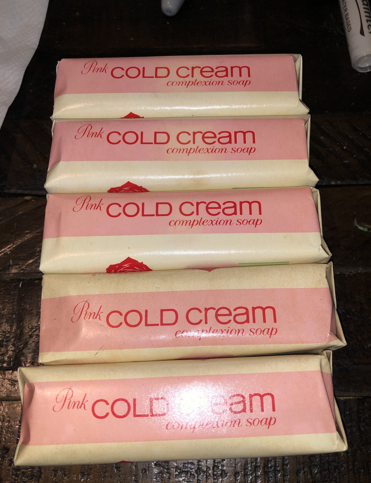 Vintage White King Pink Cold Cream Complexion Soap NOS Bathroom #5