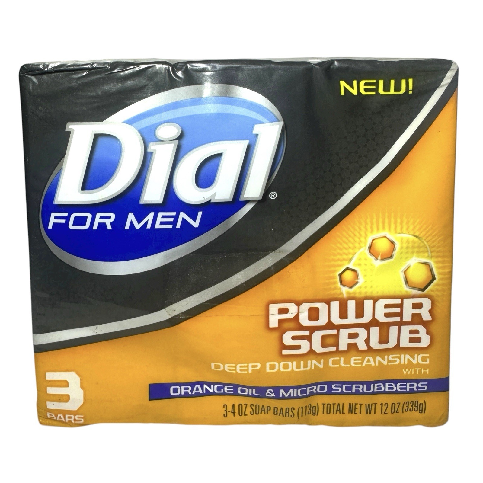 Dial for Men Power Scrub w/Orange Oil & Micro Scrubbers, 3-pack (4 oz Each), NEW