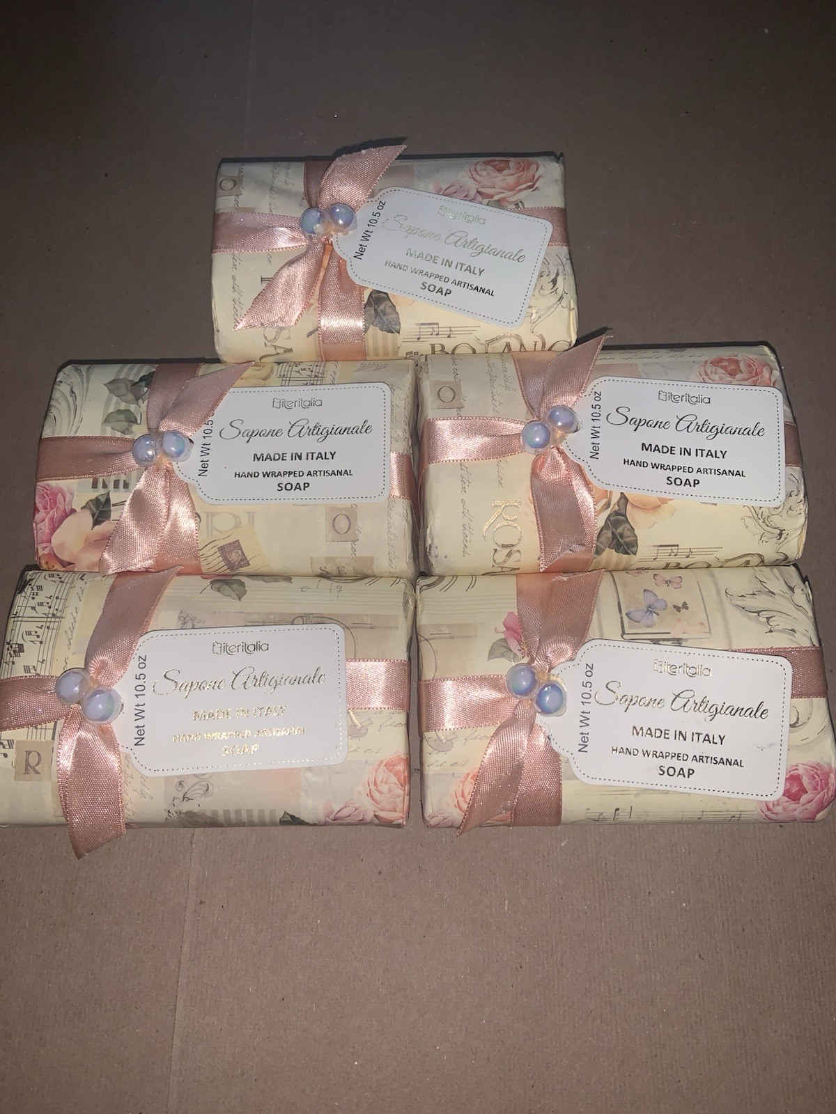 5x Sapone Original Rose Scented 10.5 Oz Soap Bars