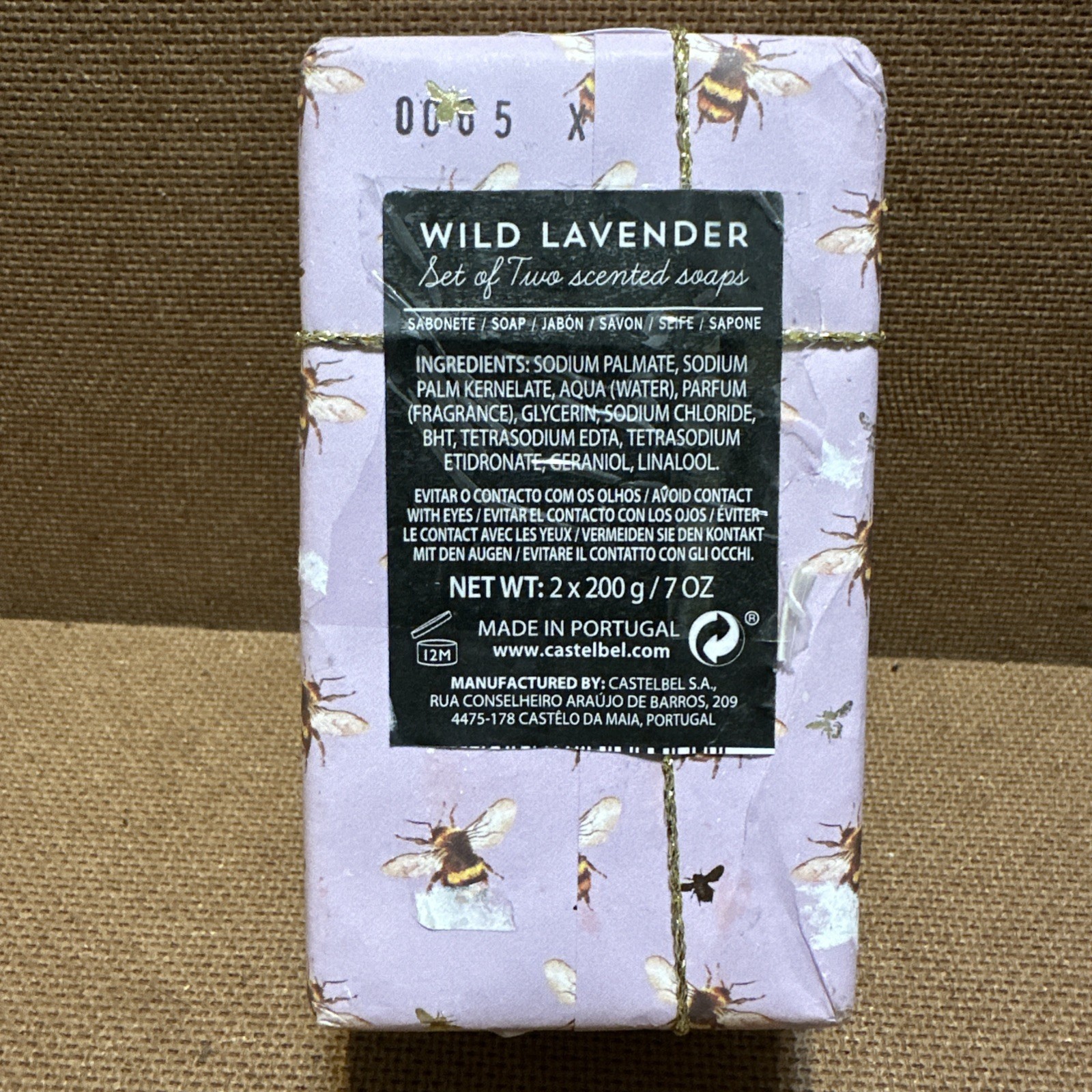 CASTELBEL 2 Pack WILD LAVENDER Scented Soap 7oz Bar Portugal FREE SHIPPING