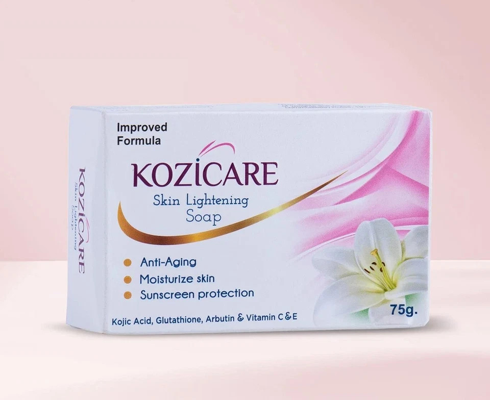Kozicare Skin Lightening Soap with Kojic Acid & Glutathione, 75g, Free Ship